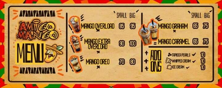 Amigo Mango Menu